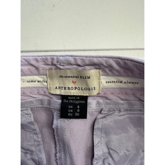 By Anthropologie The Essential Slim Purple Lavender Trousers Womens Size 4 - Picture 4 of 8